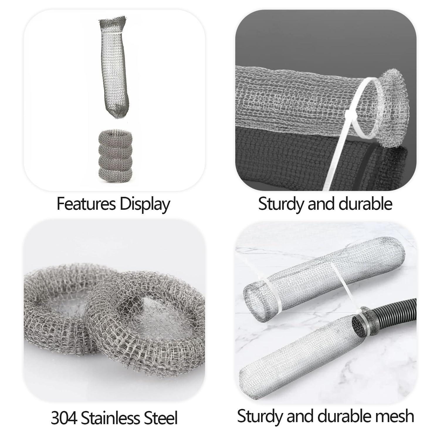 Stainless Steel Lint Traps for Washing Machine Drain Hose (12 Count)