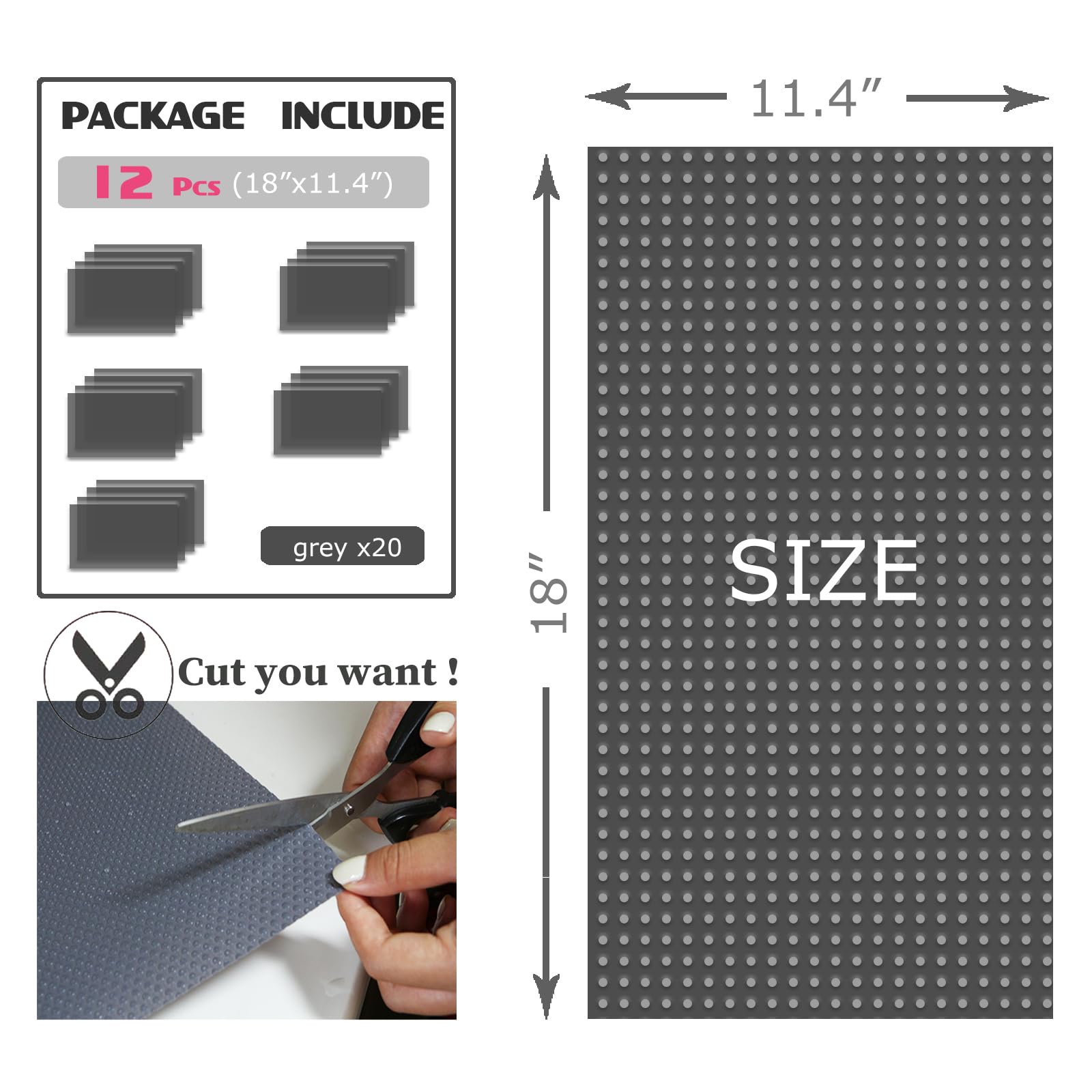8Pcs Refrigerator Liners (14.5 Sq Ft)