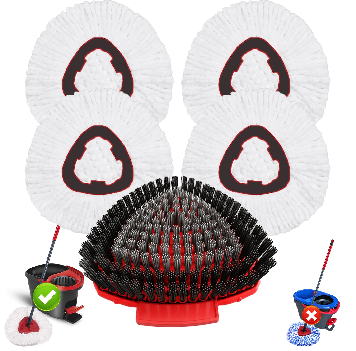 5 Pack Spin Mop Replacement for O Cedar EasyWring 1 (5 Count)