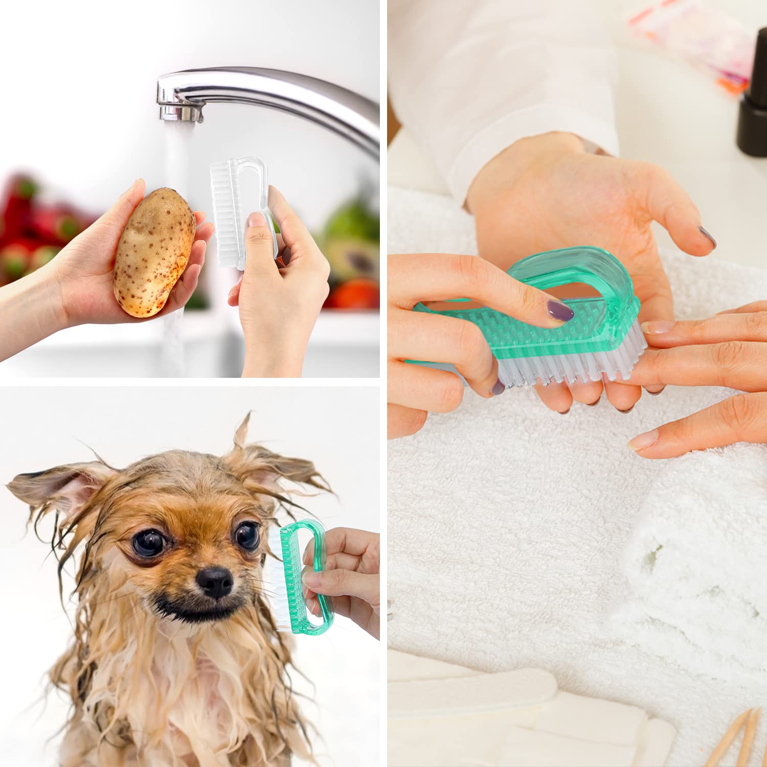 Handle Grip Nail Brush (4 Count)