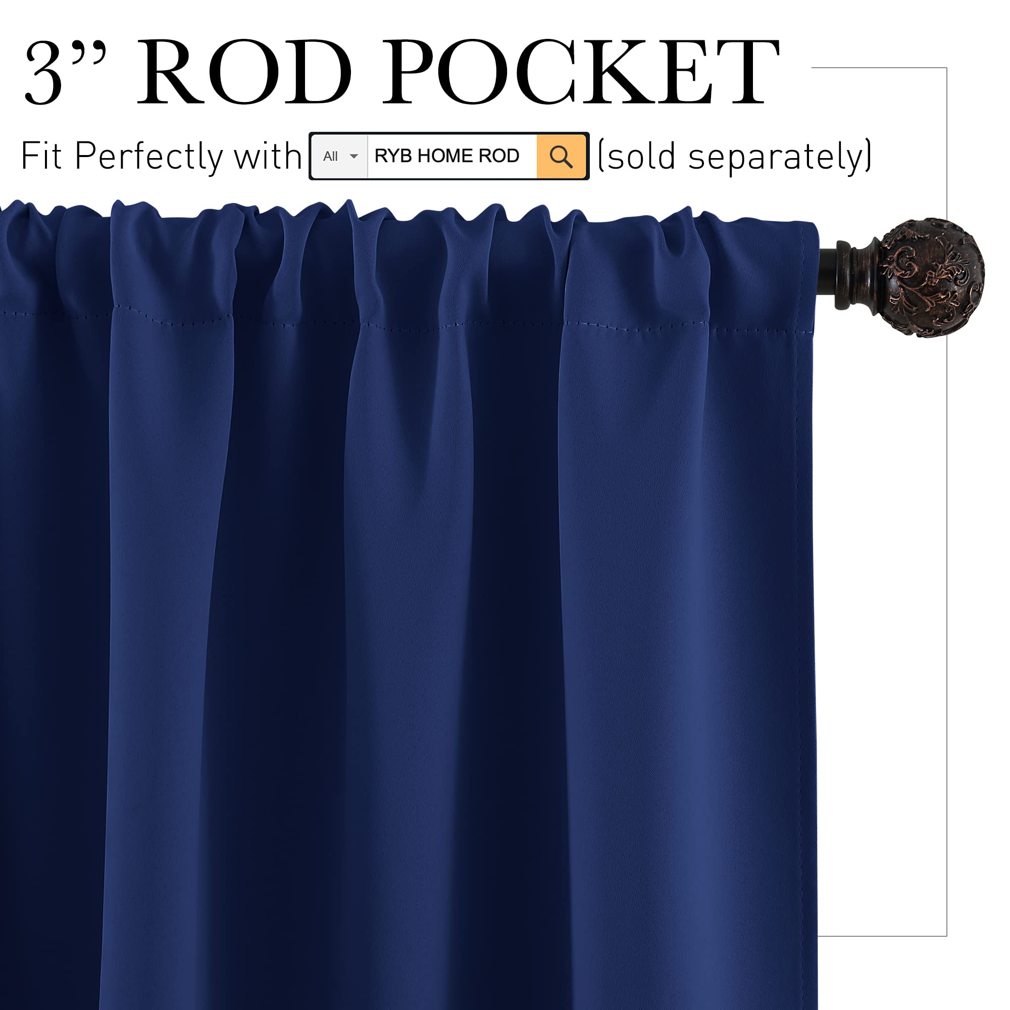 Small Window Curtains 45 inches Length for Kitchen Cafe Bathroom