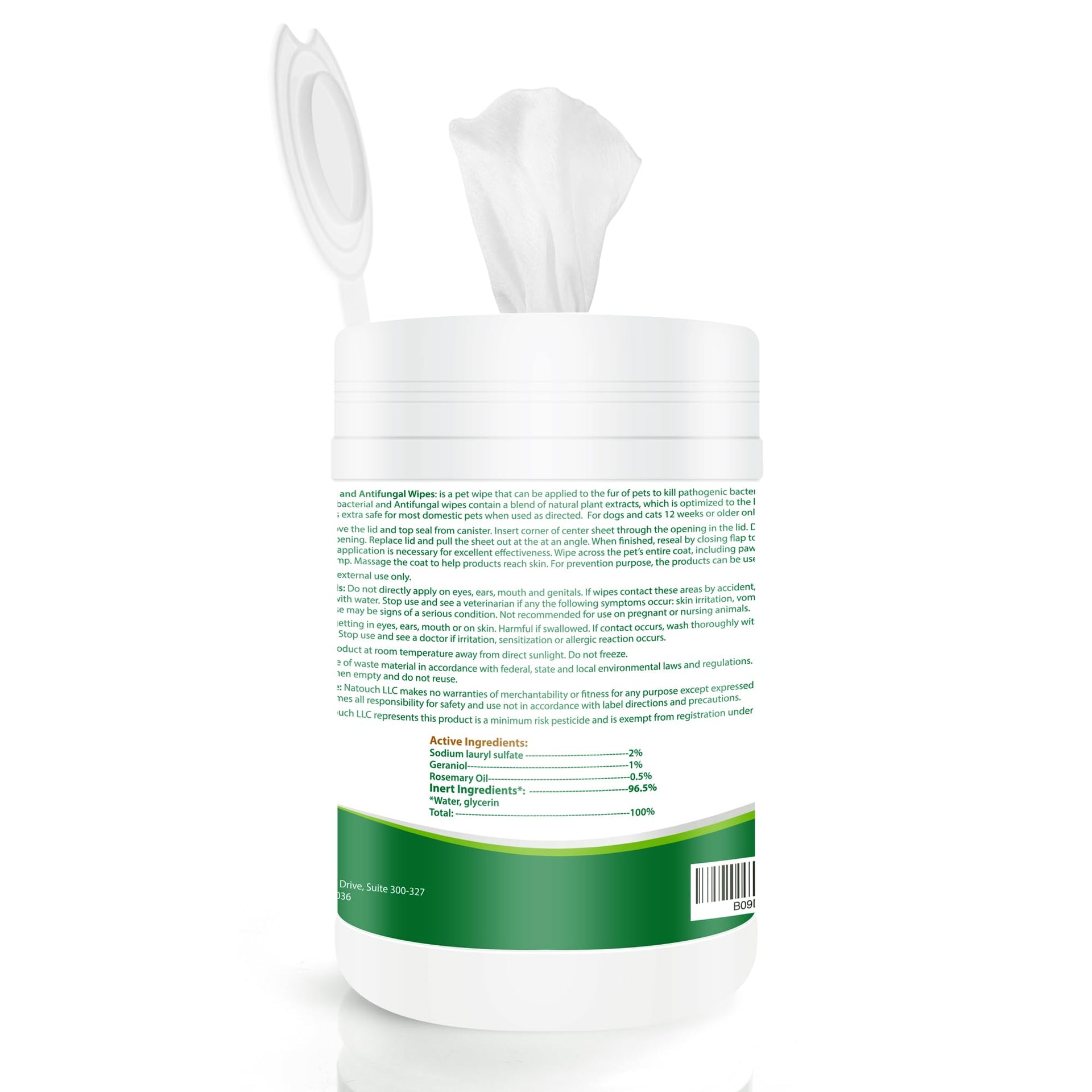 Antifungal and Antibacterial All Natural Wipes for Dogs & Cats (160 Count)
