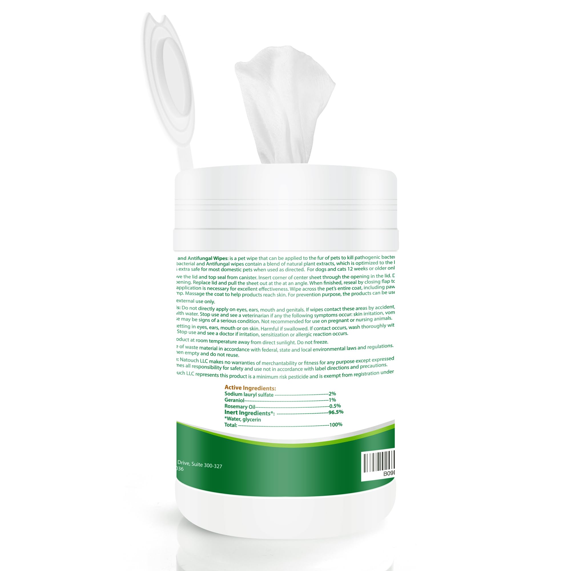 Antifungal and Antibacterial All Natural Wipes for Dogs & Cats (160 Count)