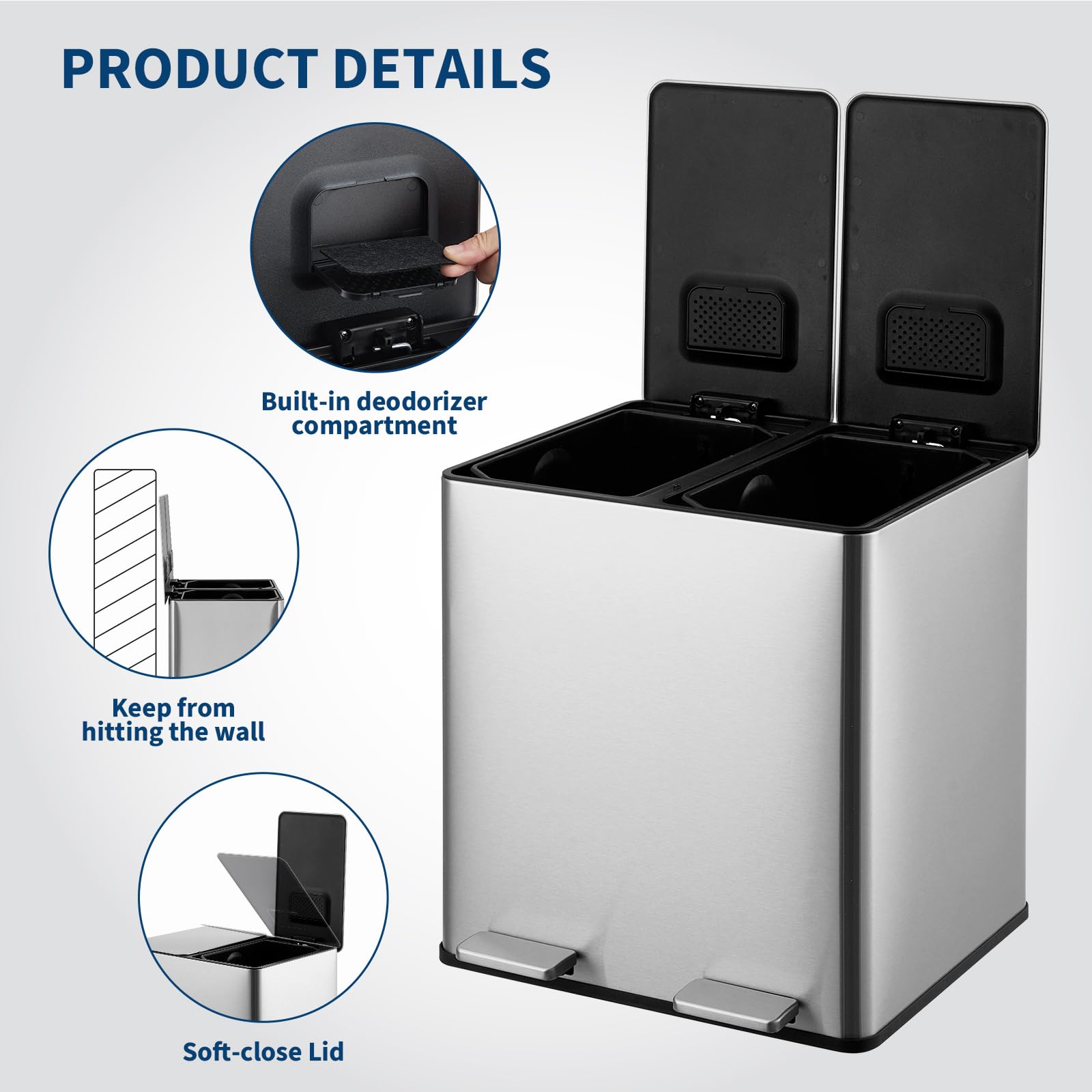 Dual Trash Can (2 Count)
