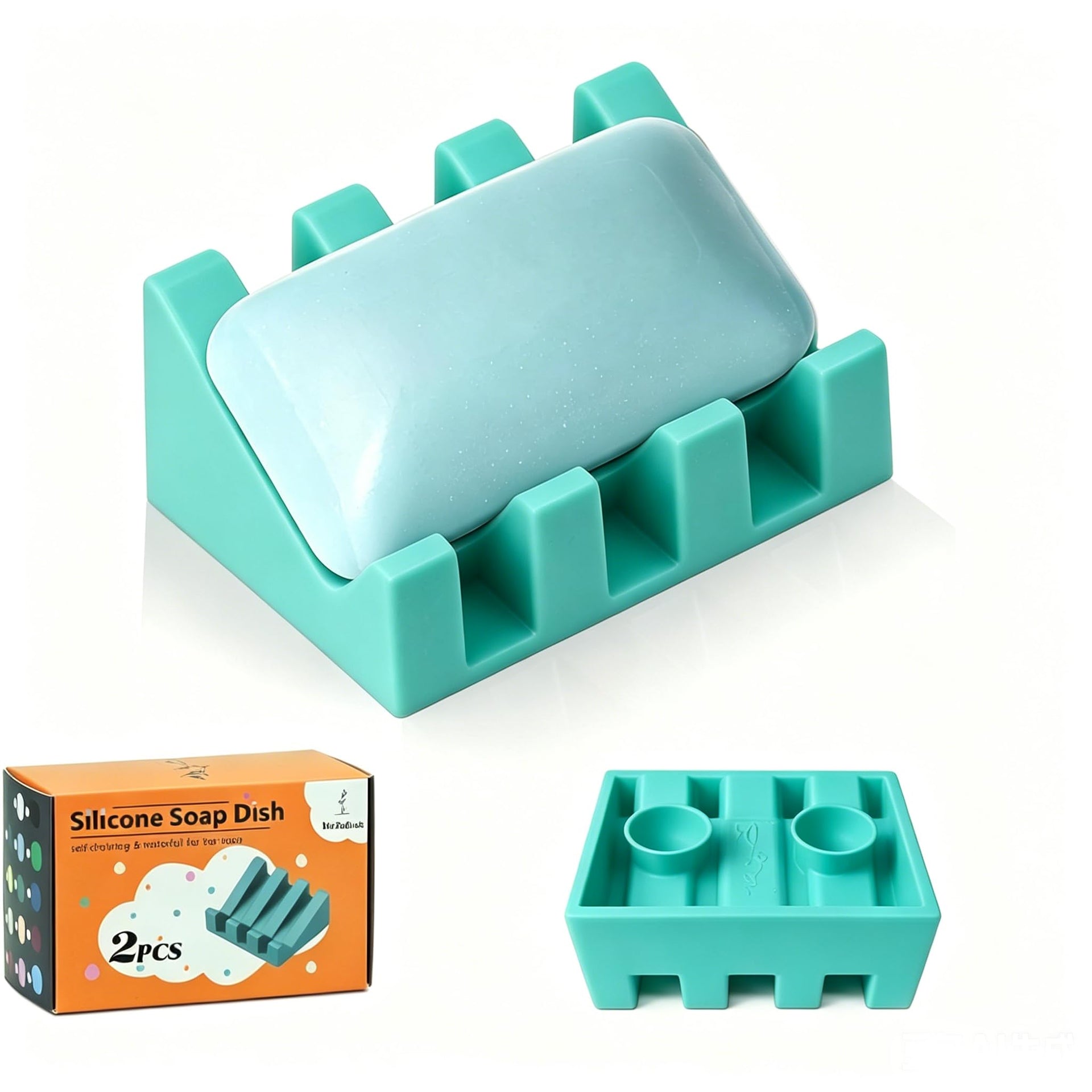 Silicone Soap Dish Self Draining with Suction Cups