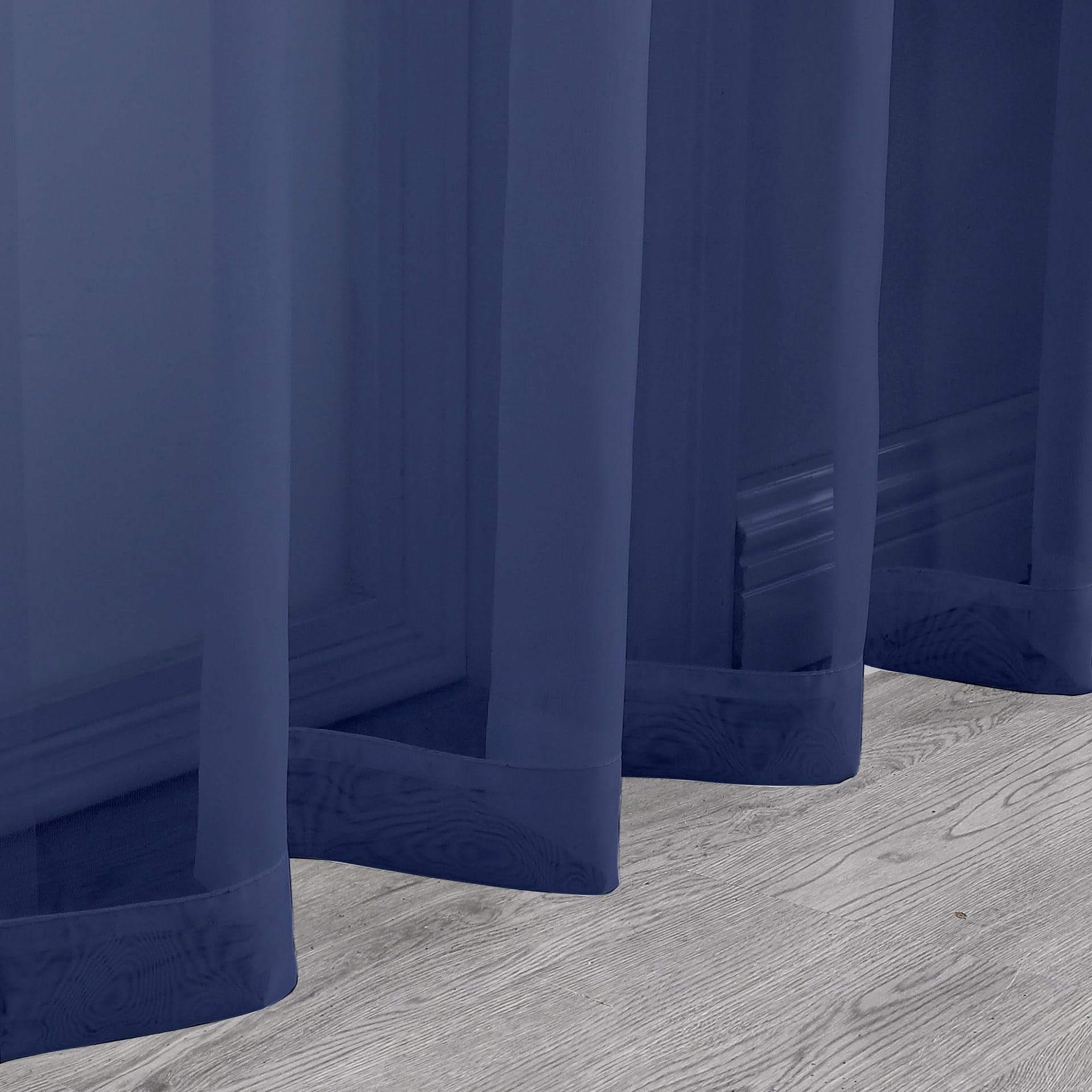 Sheer Royal Blue Curtains 90 inches Long 2 Panels (2 Count)
