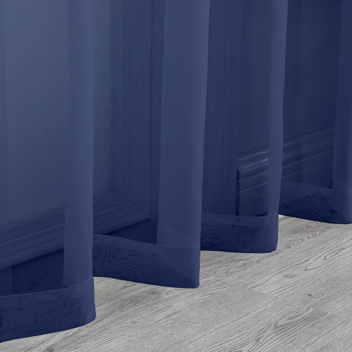 Sheer Royal Blue Curtains 90 inches Long 2 Panels (2 Count)