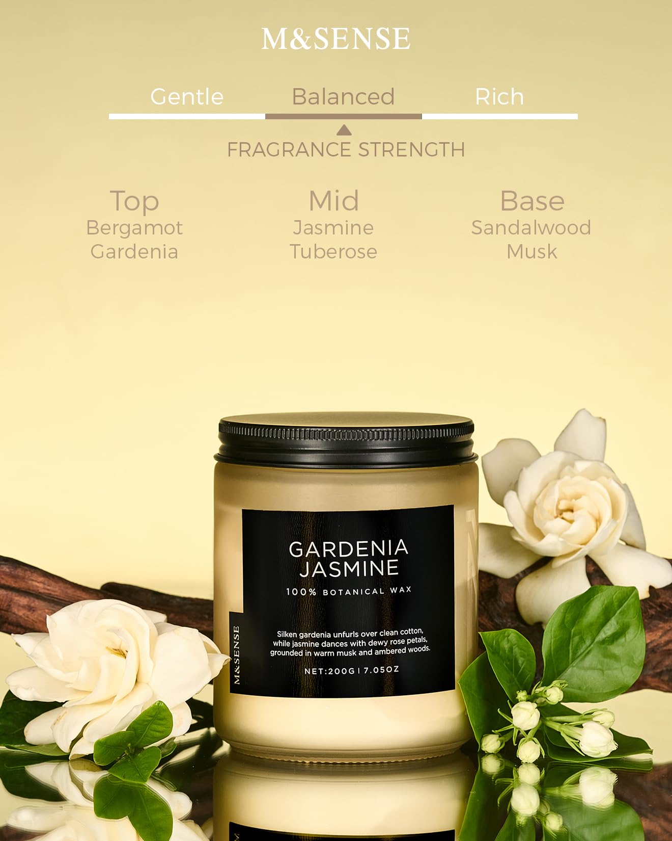 Gardenia Jasmine Scented Candles for Home (7.05 Ounce)
