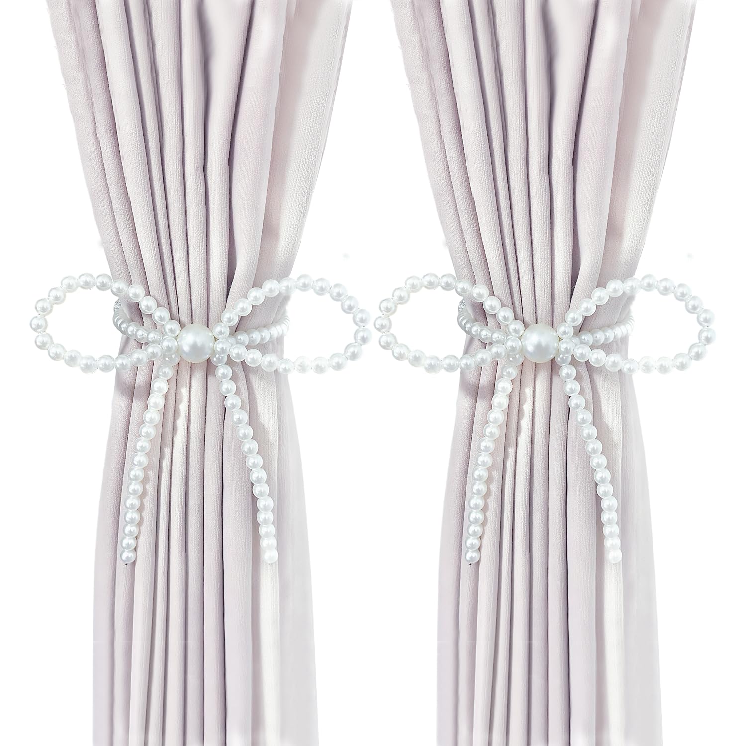 Pearl Bow Magnetic Curtain Tiebacks 2 Pack (2 Count)