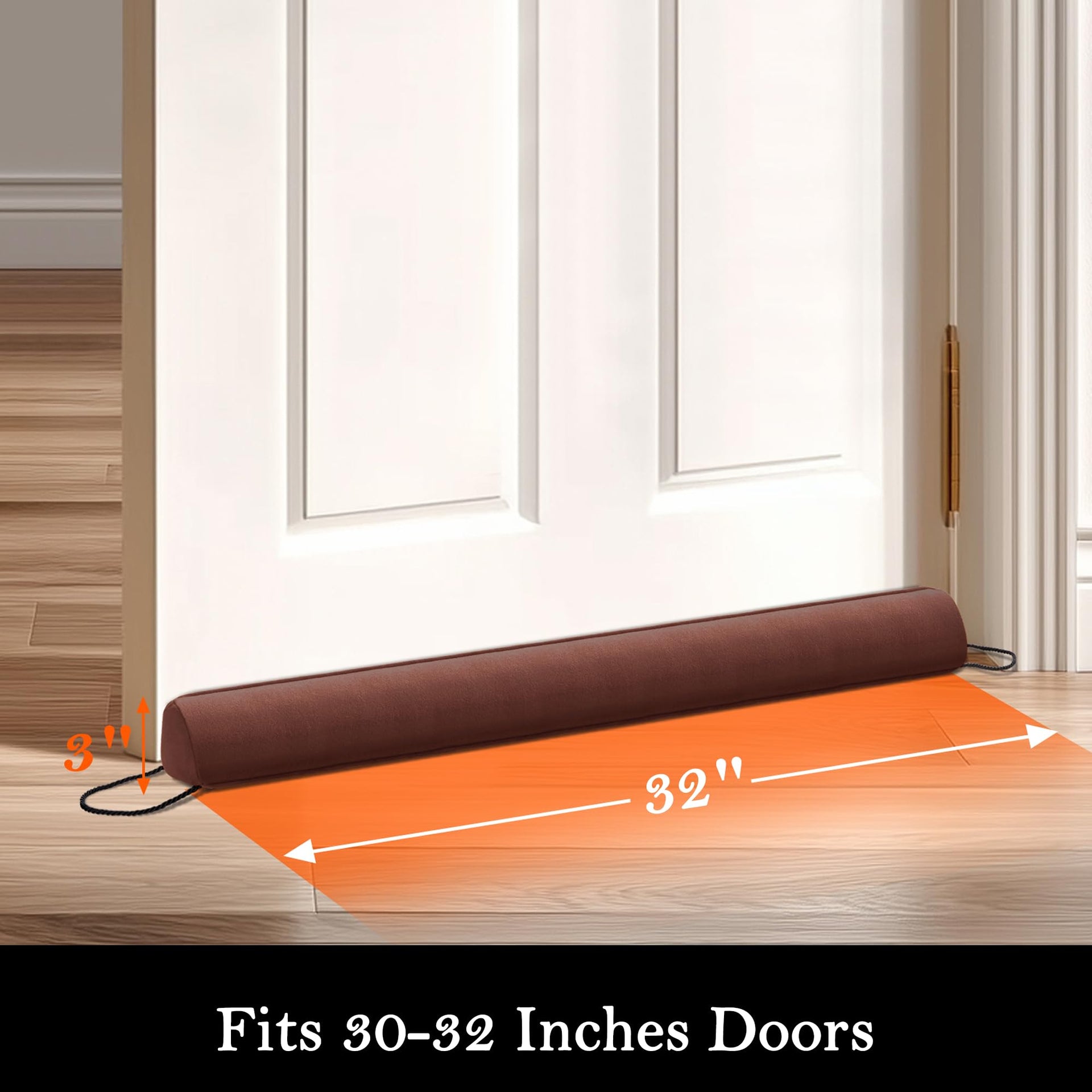 Door Draft Stopper with Removable Washable Cover