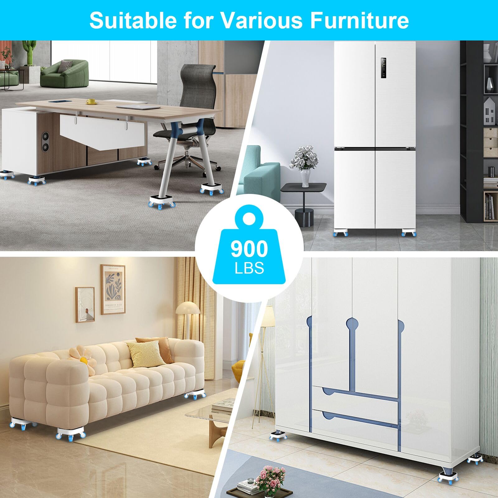 New Upgrade Furniture Movers with Wheels (4 Count)