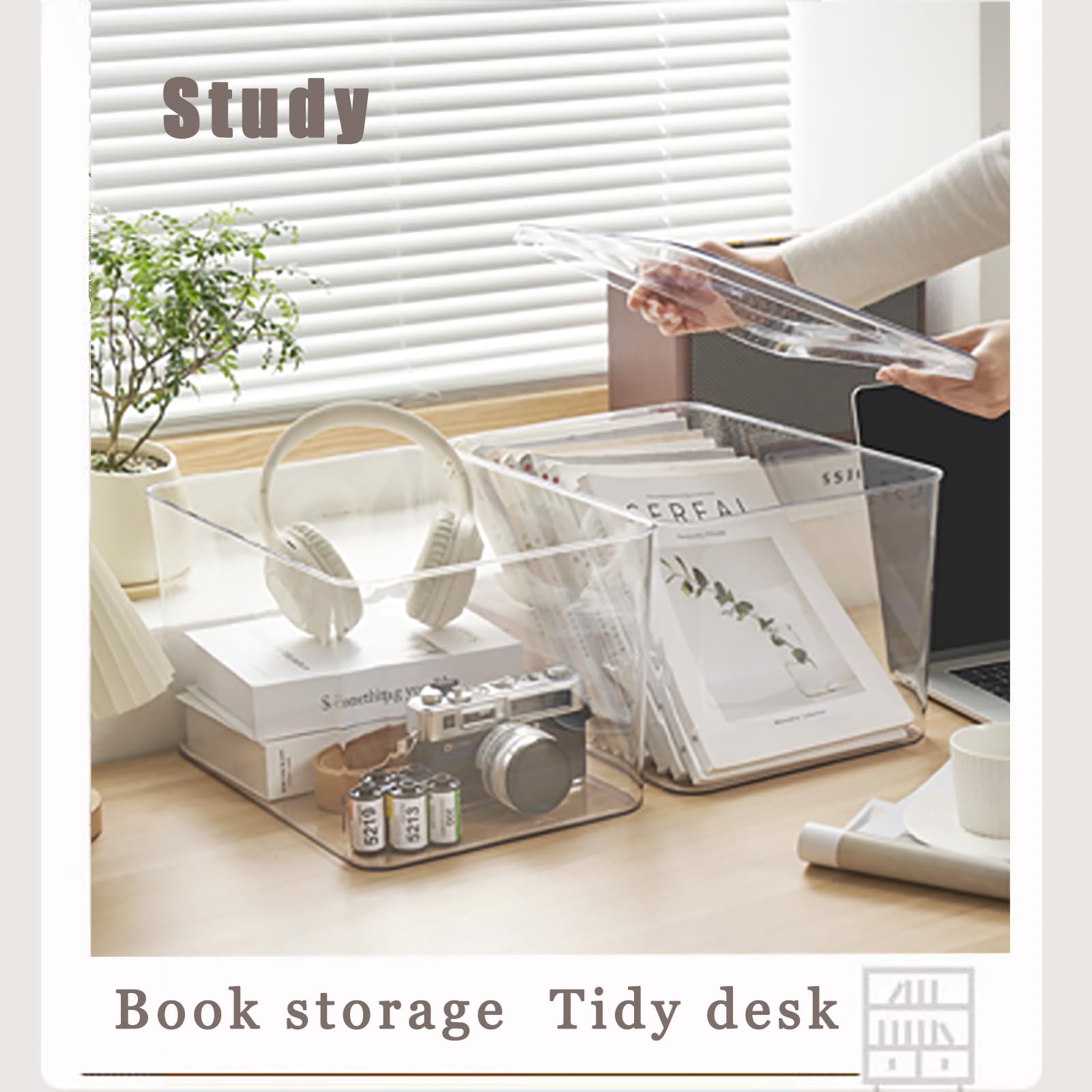 Clear plastic storage bins with LIDS (3 Count)