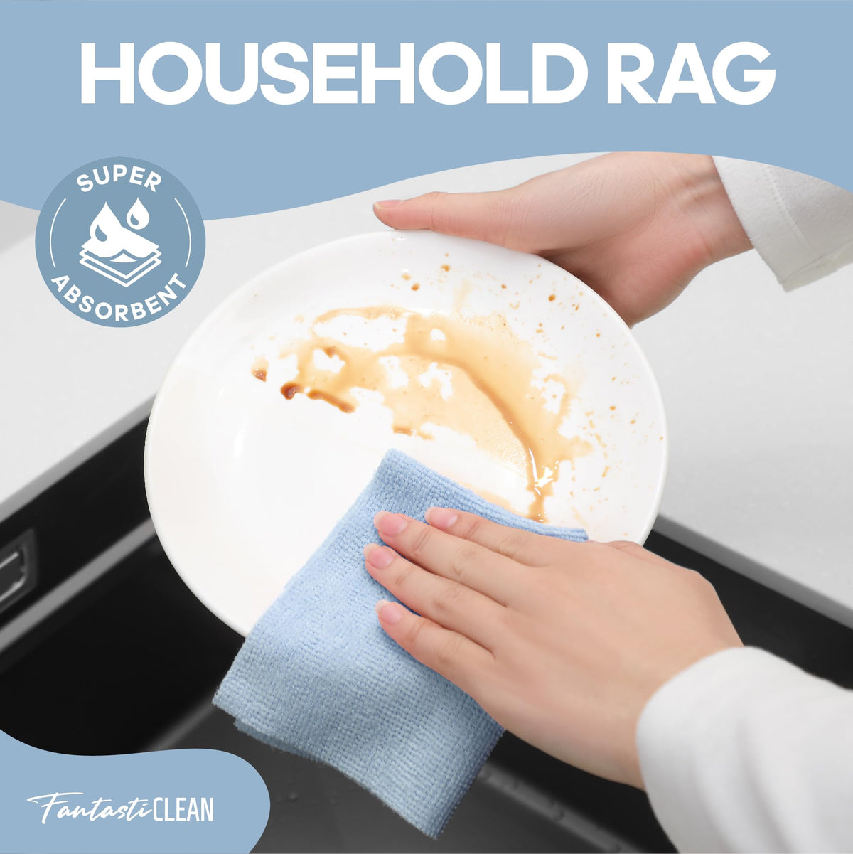 Microfiber Cleaning Cloth Roll (60 Count)