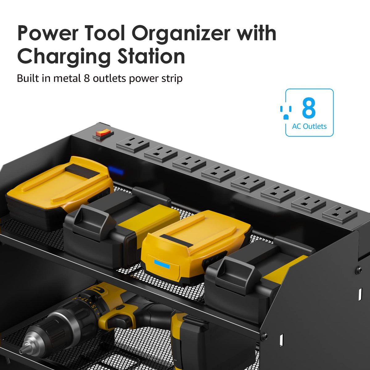 Wall Mount Modular Tool Charging Organizer (2 Count)