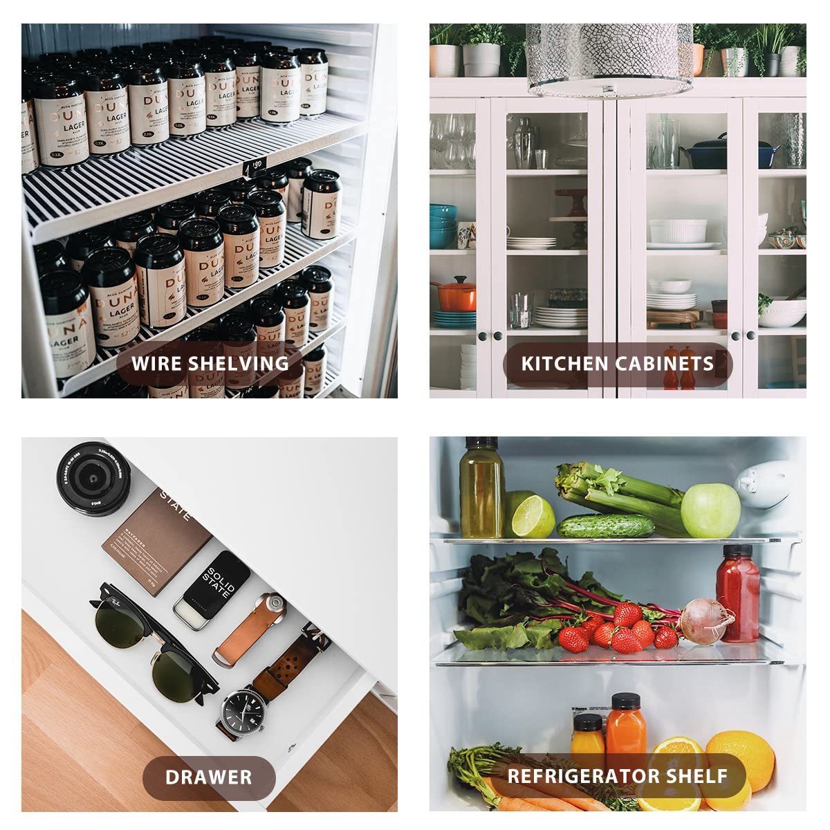 Shelf Liner 12" W x 120" L Kitchen Cabinets Liner Non Adhesive Kitchen Drawer Liner (10 Sq Ft)