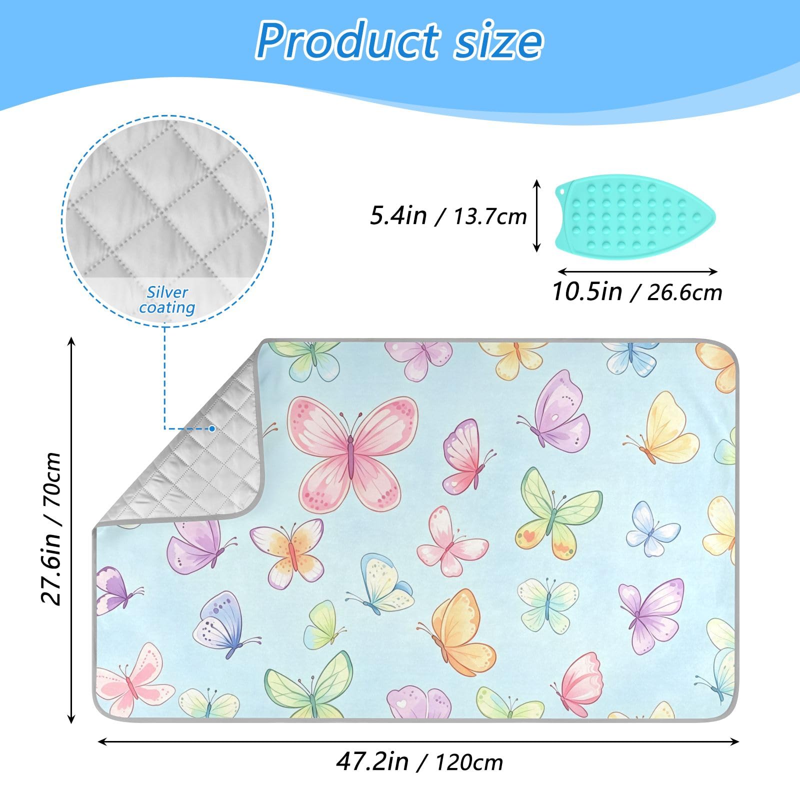 Ironing Mat Portable Ironing Pad Ironing Blanket for Table Top Heat Resistance Double