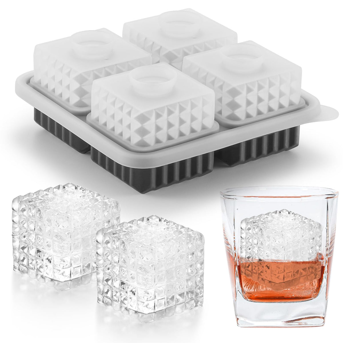3D Square Ice Cube Tray