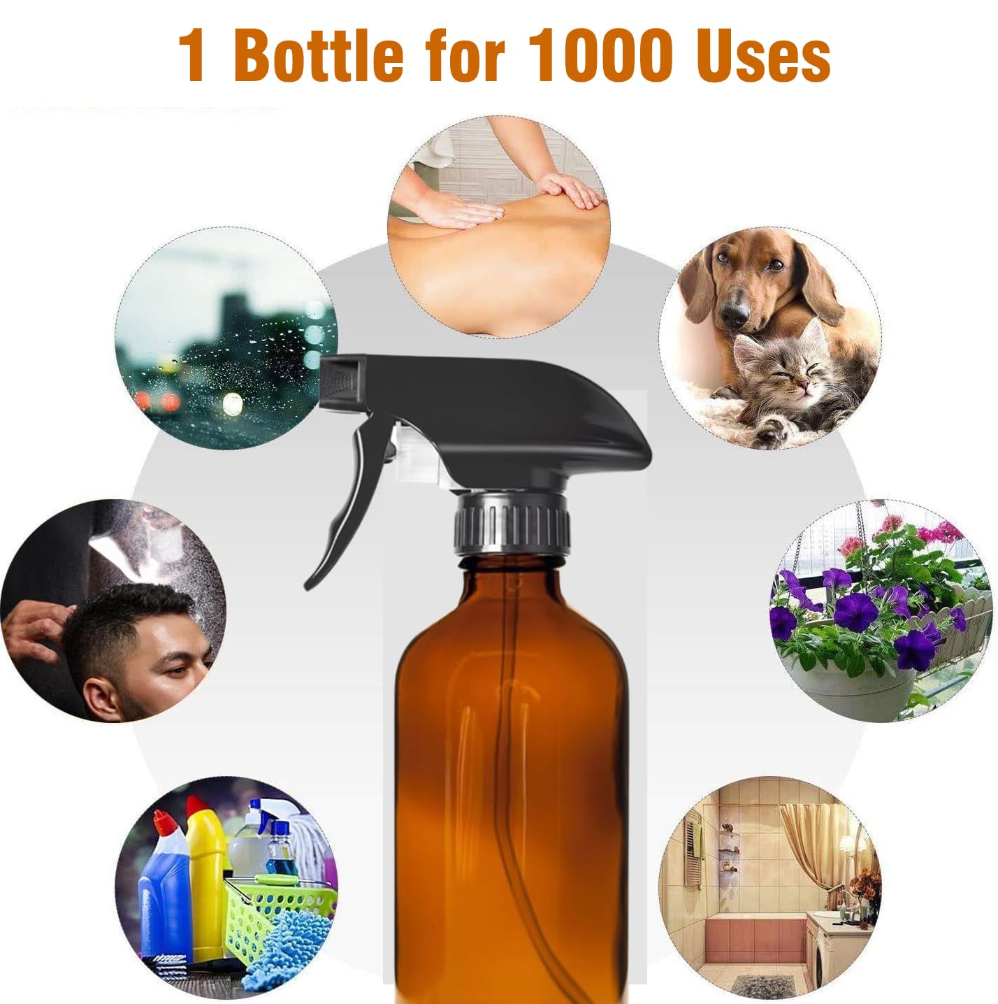 8oz Amber Glass Spray Bottles (2 Count)