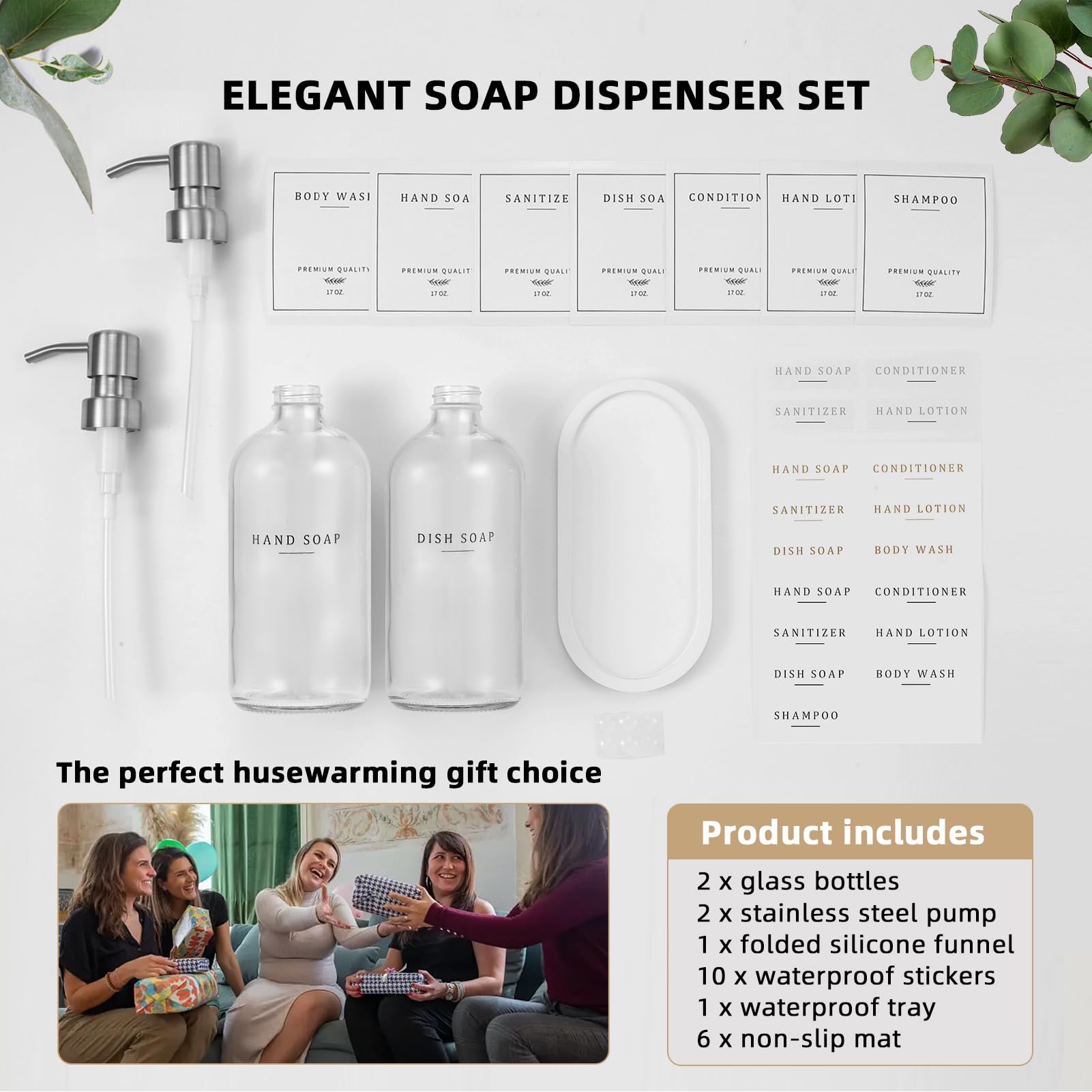 Glass Soap Dispenser (2 Count)