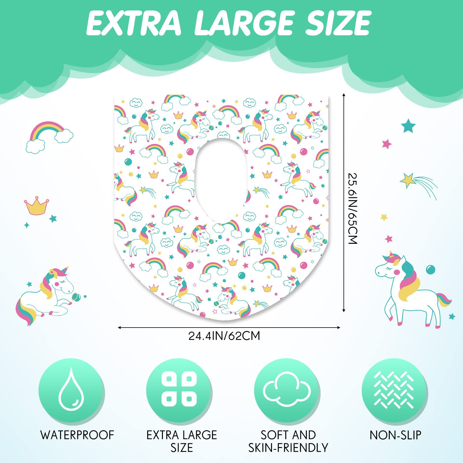 50 Packs Disposable Toilet Seat Covers Extra Large Individually Wrapped for Kids and Adults