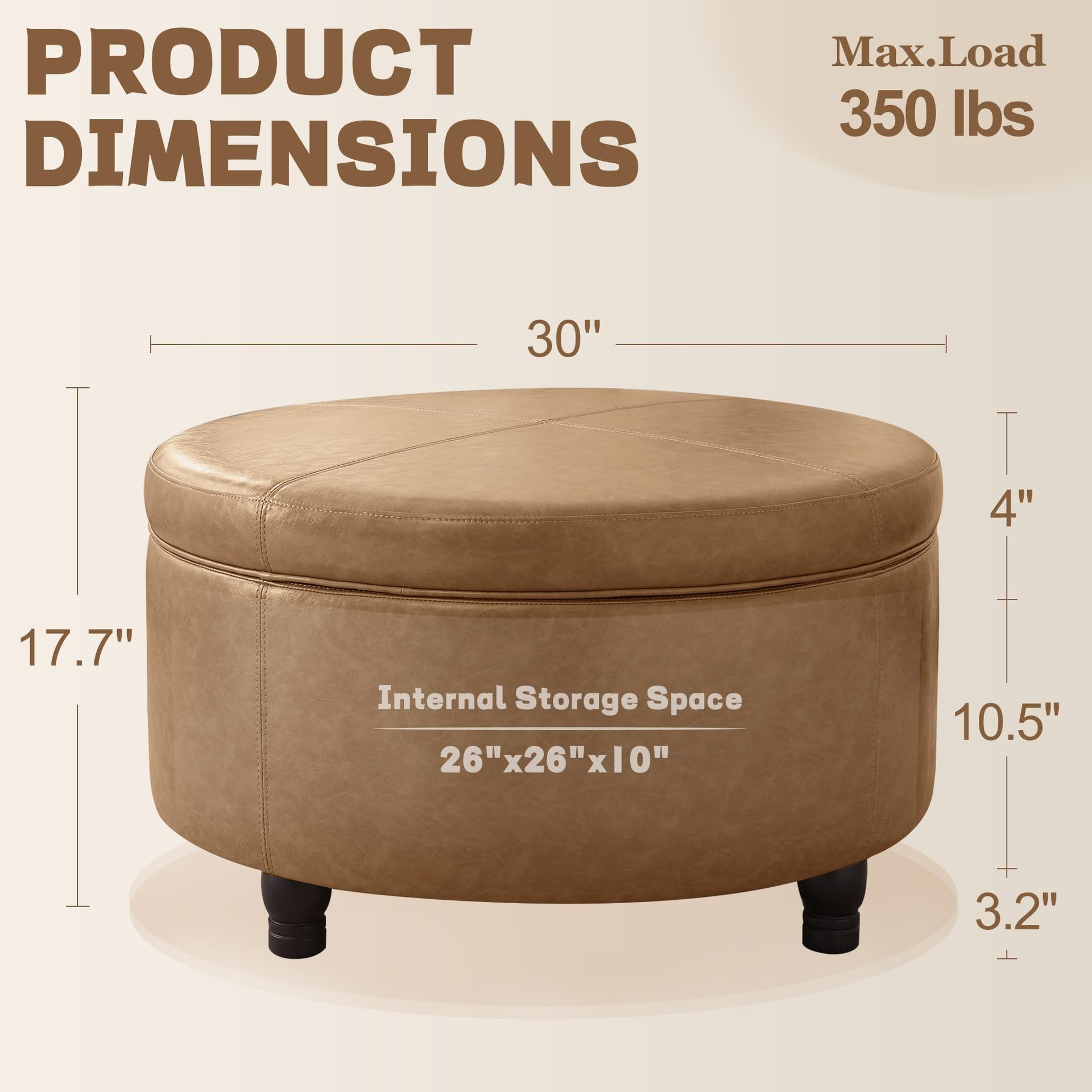 30 Inch Round Ottoman