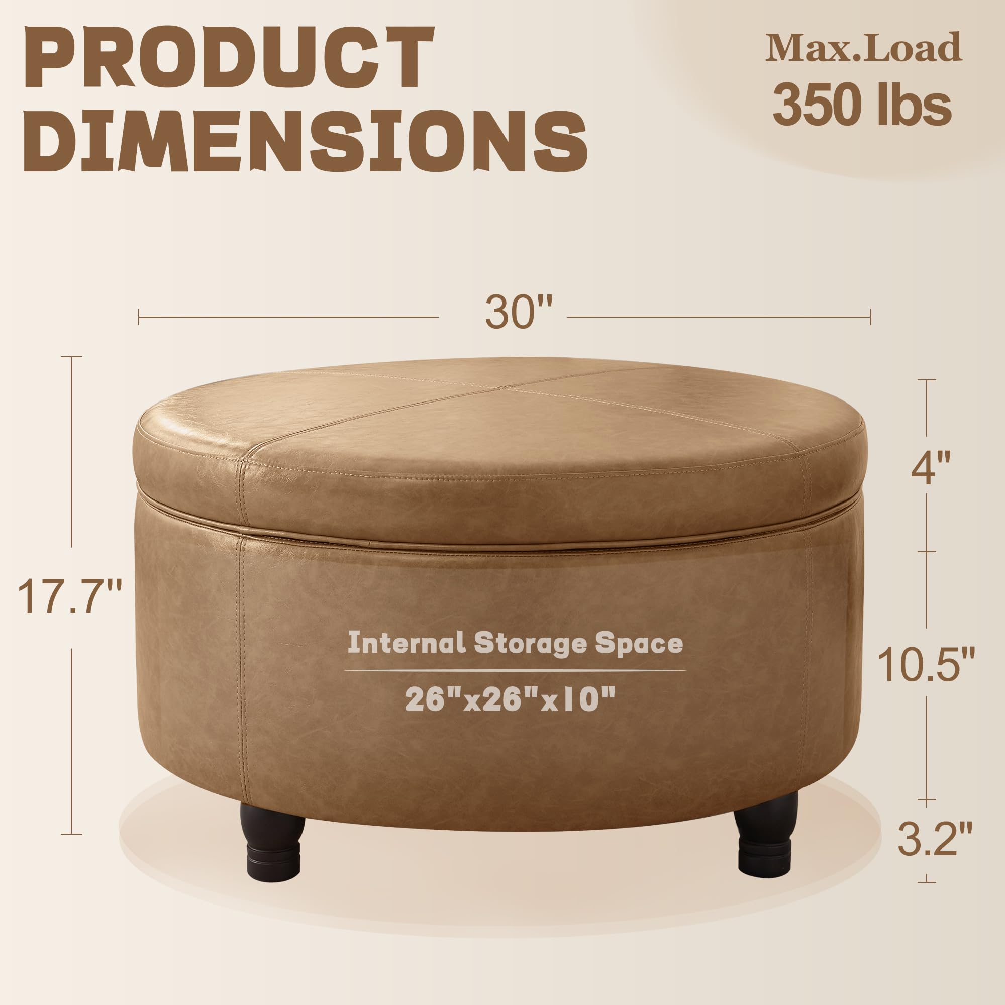 30 Inch Round Ottoman