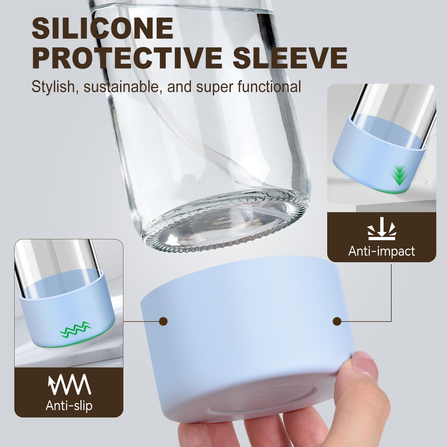 Glass Spray Bottles with Silicone Sleeves (2 Count)