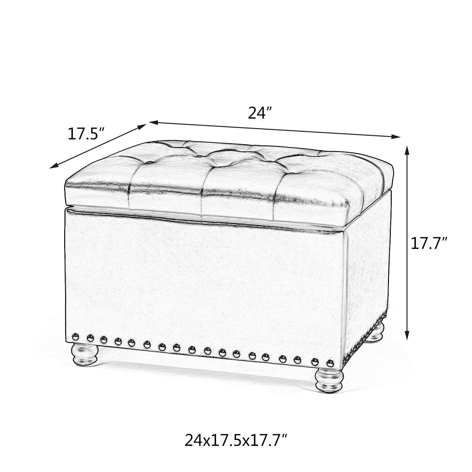 Leather Ottoman with Storage