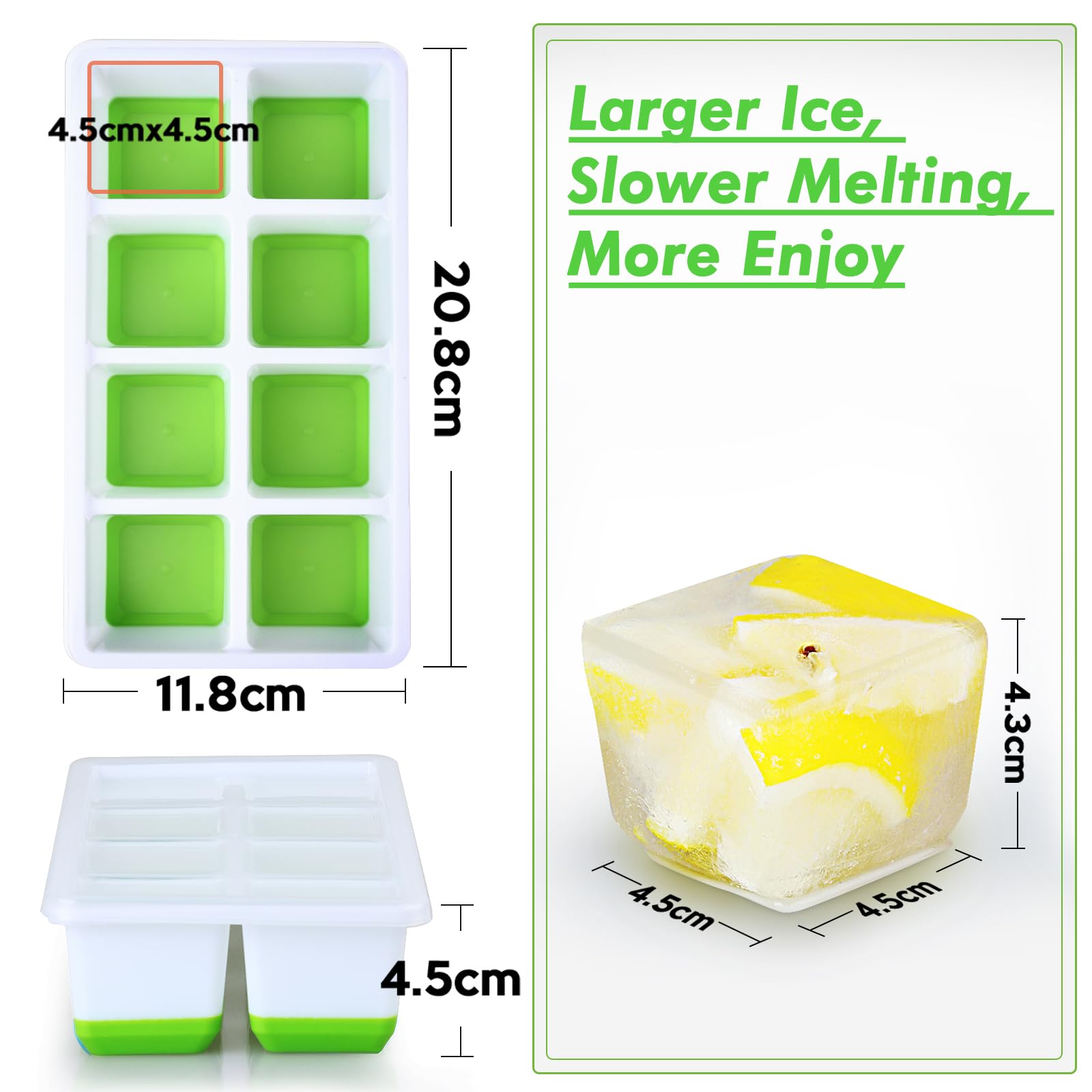 Large Ice Cube Trays with Lid (2 Count)