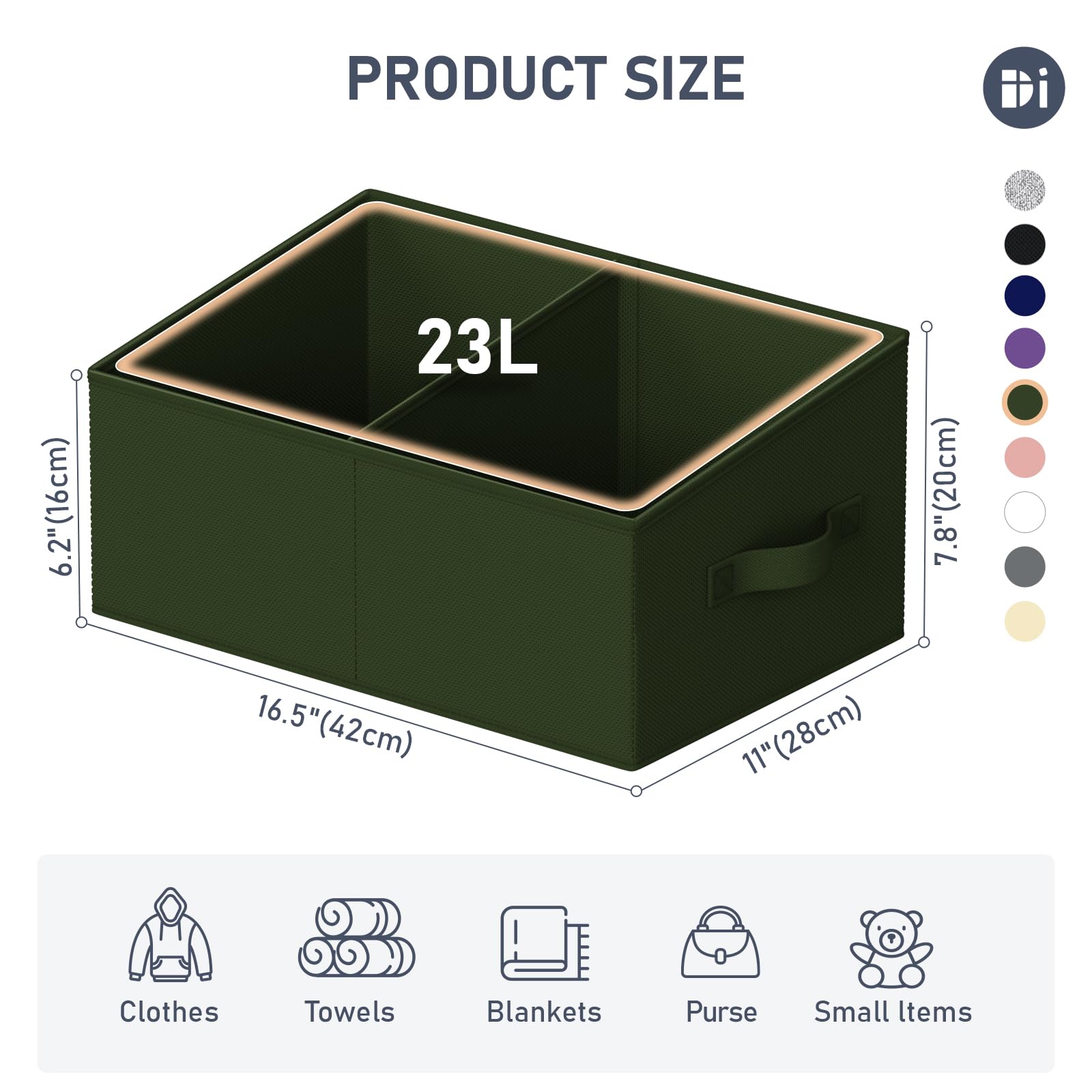 Large Closet Shelf Organizer Bins 8 Packs with Handles and Divider (8 Count)