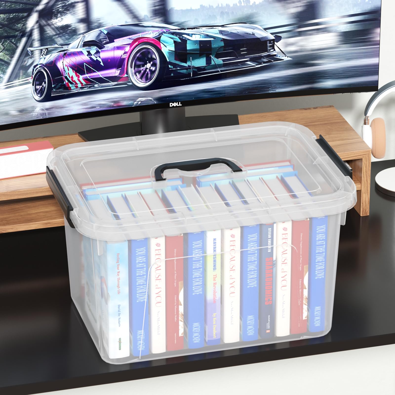 18 L Clear Latch Storage Bins with Handle (4 Count)
