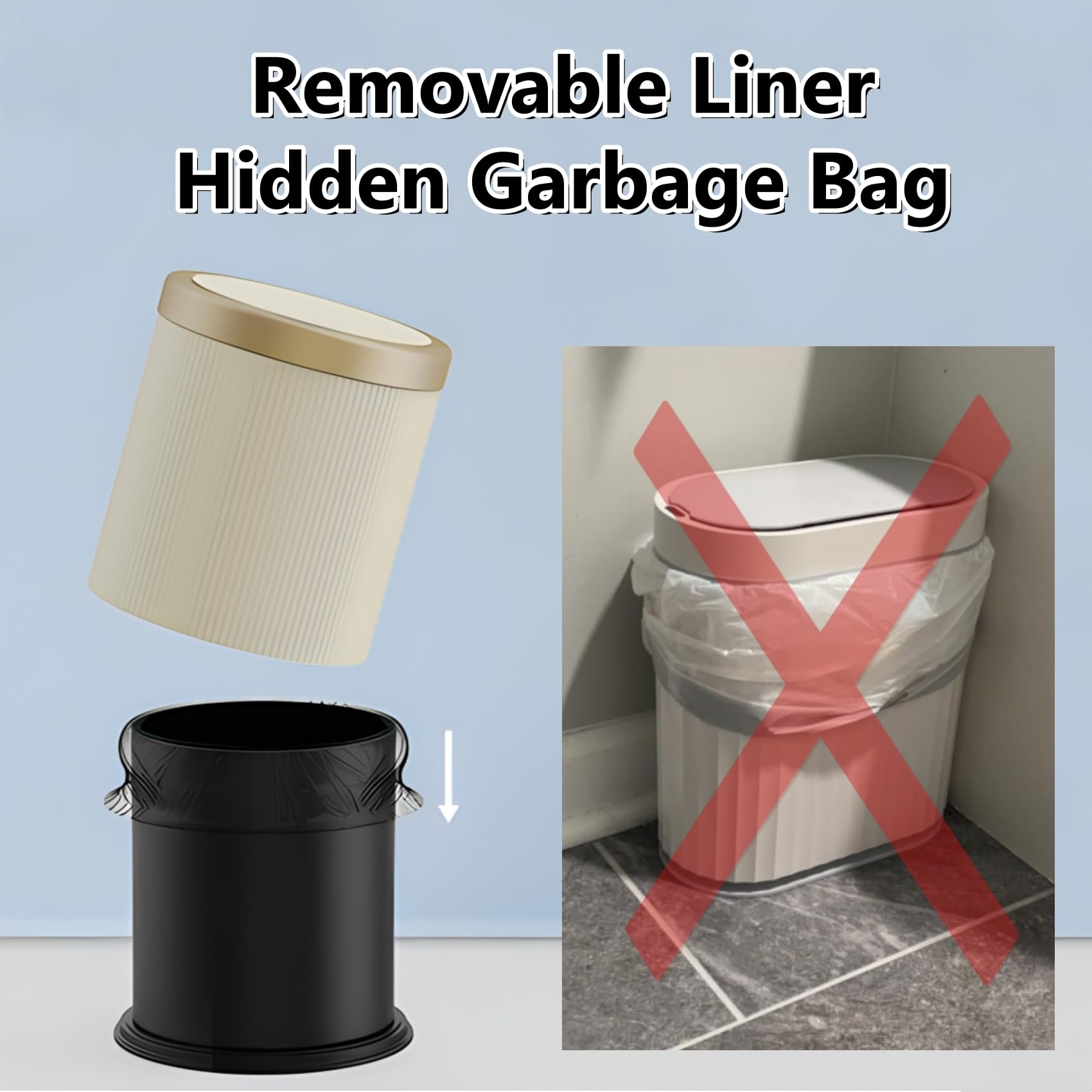 Automatic Bathroom Trash Can with Lid