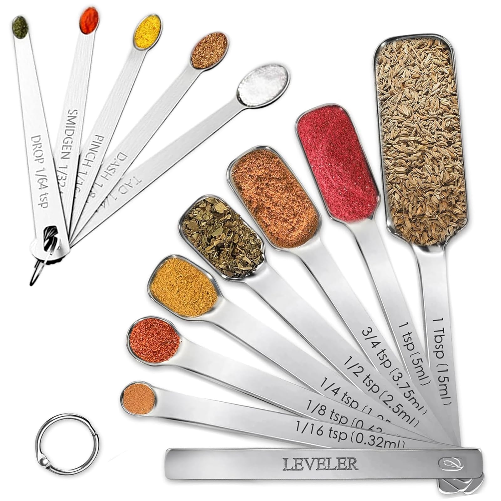 Stainless Steel Measuring Spoons Set of 13 (13 Count)