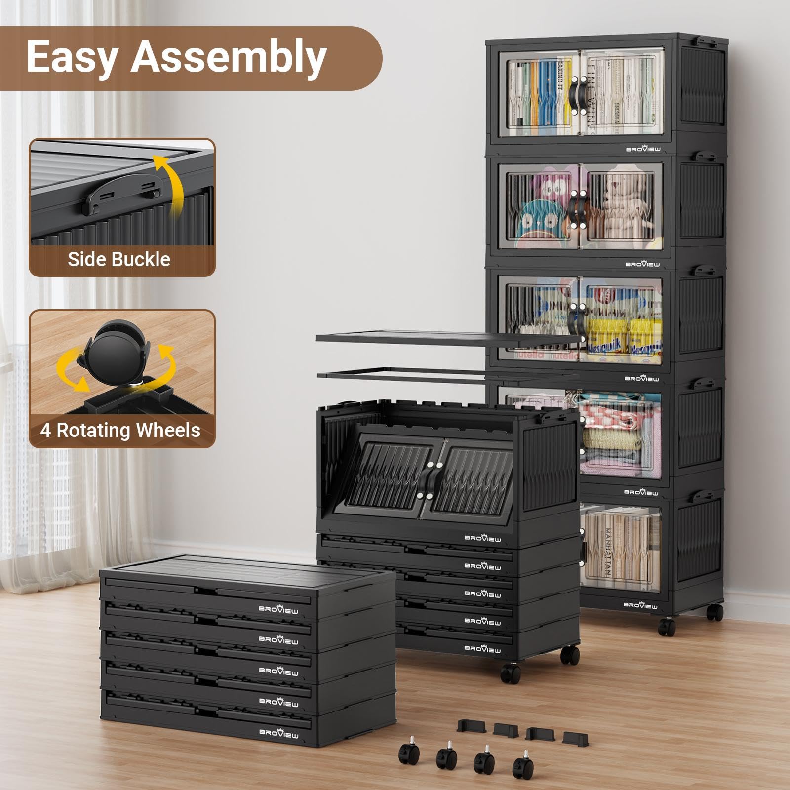 240Qt Stackable Storage Bins with Lid (4 Count)