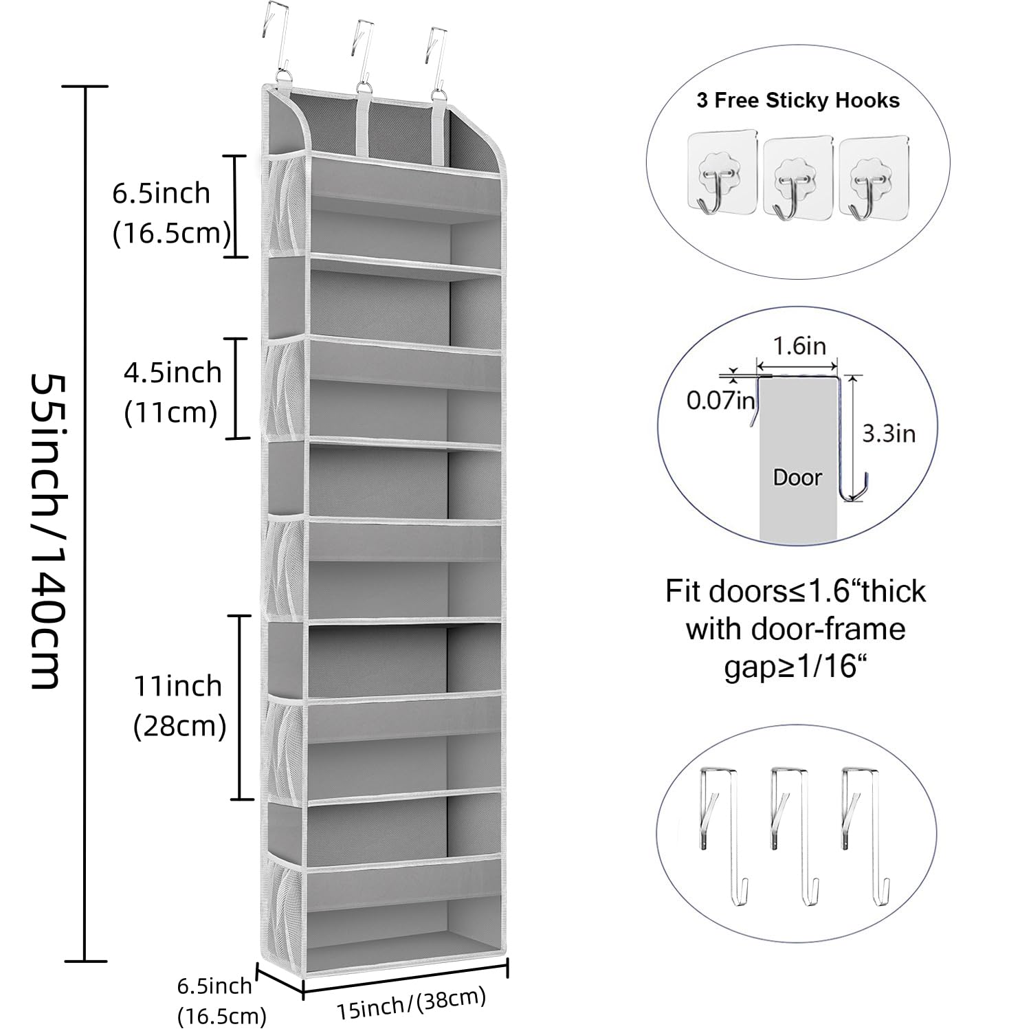 2 Pack Over the Door Storage Organizer (2 Count)