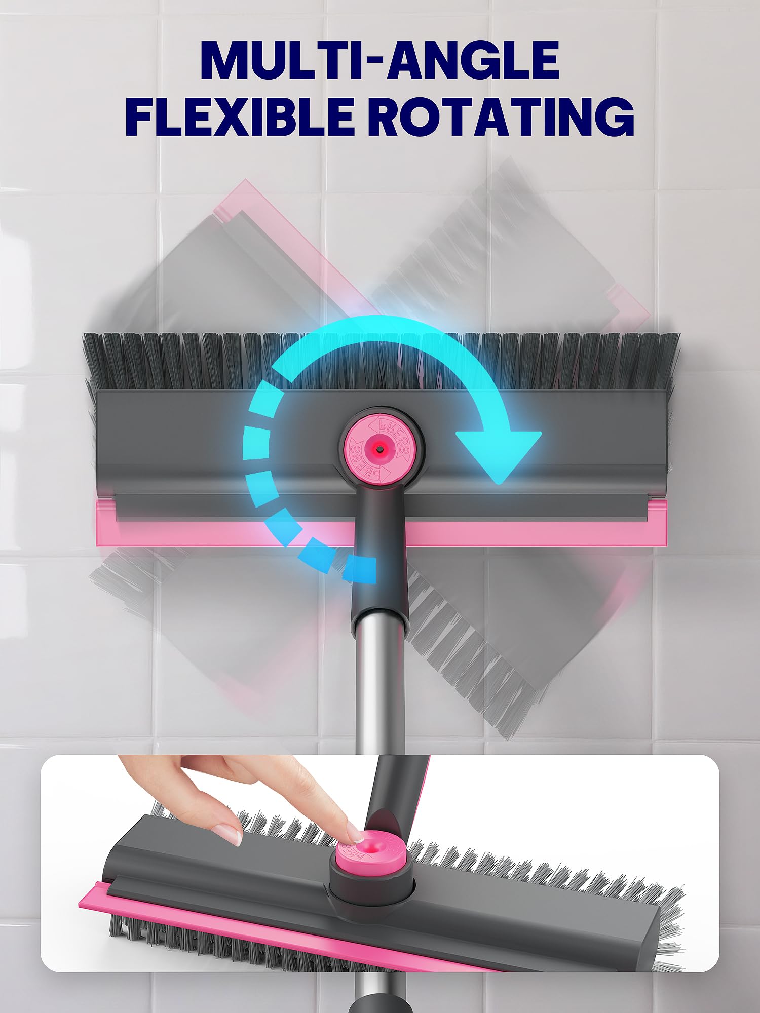 3 in 1 Floor Scrub Brush with Long Handle