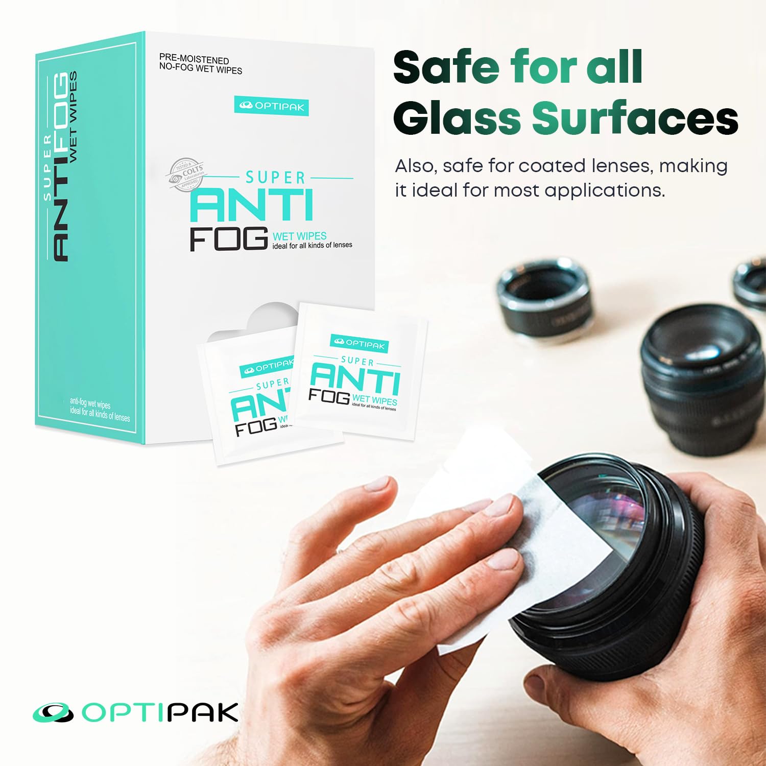 Anti-Fog Pre-moistened Wipes for Glasses, Binoculars, Face Shields, Ski Masks or Swim Goggles - Prevents Fogging on Plastic Eyeglasses, Mirrors & Lenses (350pk 3count) (3 Count)