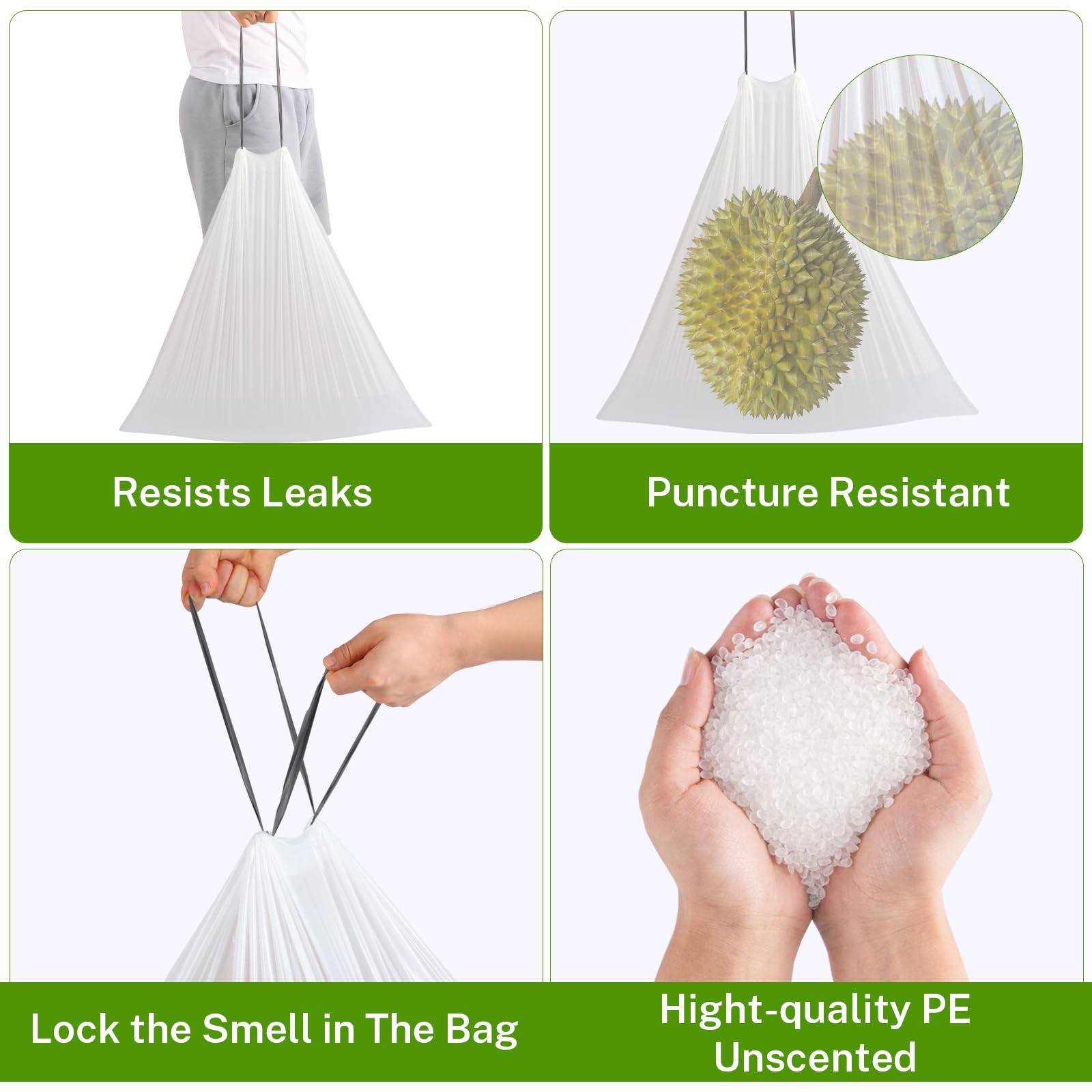 10 Gallon Trash Bags Drawstring (75 Count)