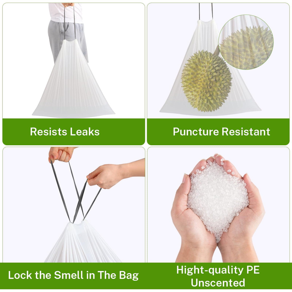 10 Gallon Trash Bags Drawstring (75 Count)