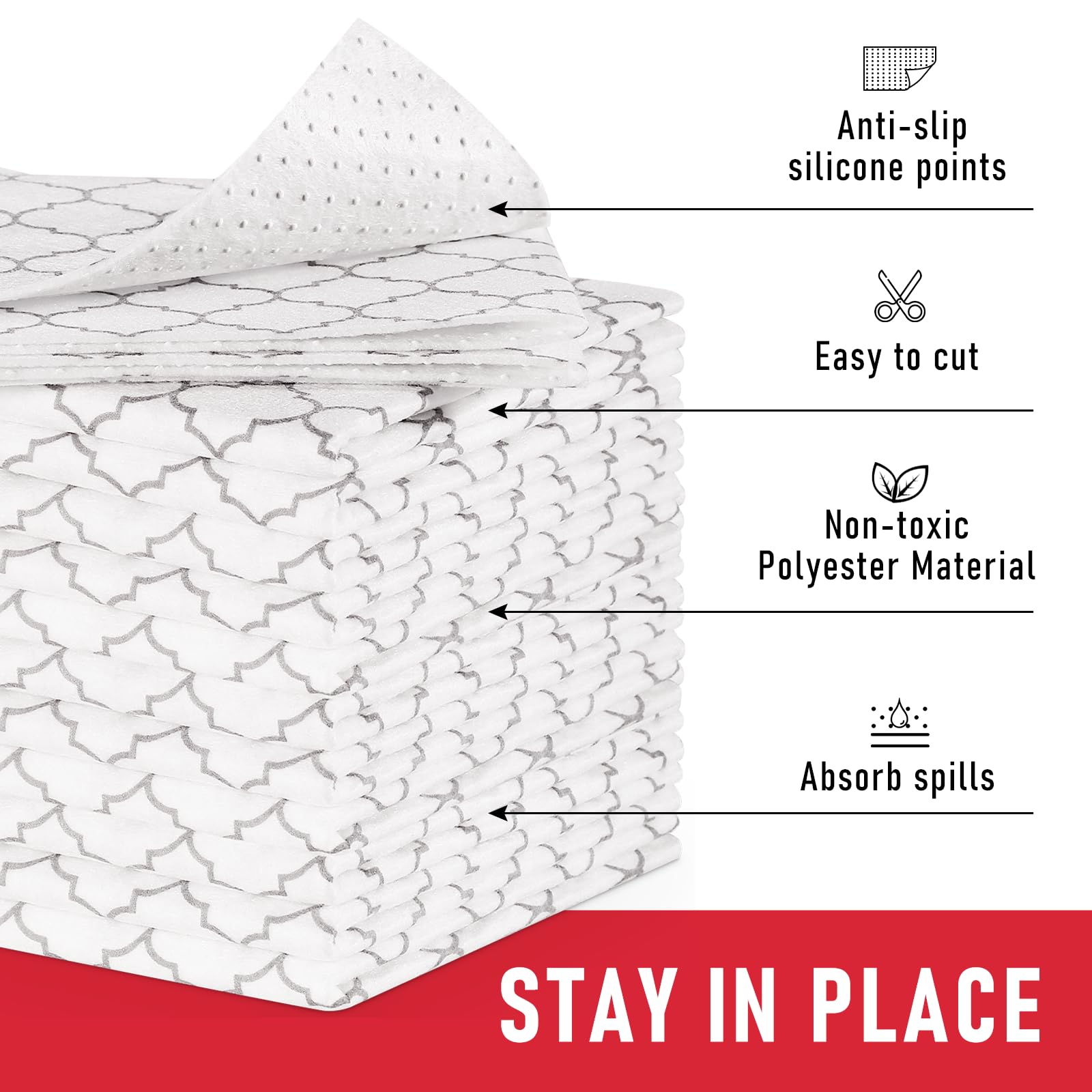 2 in 1 Fridge Liners & Fresh mats for Refrigerator Organizers and Storage (11.98 Sq Ft)
