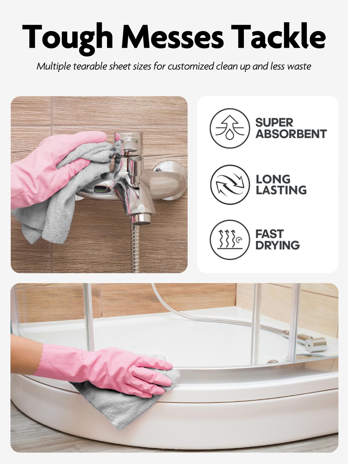 Microfiber Cleaning Cloth Roll (60 Count) - ModHome Supplies