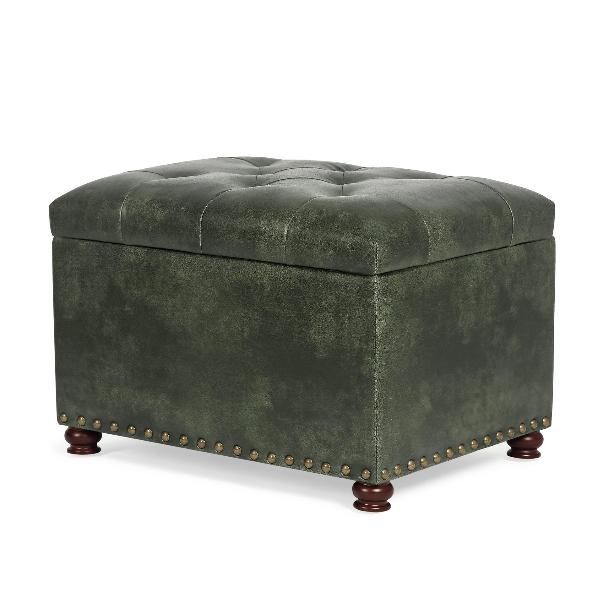 Storage Ottoman Rectangular Tufted Upholstered Ottomans with Rivet