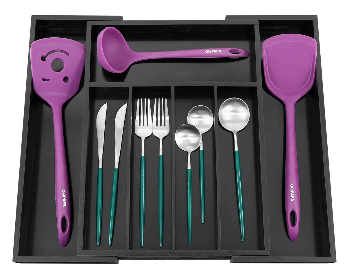 Bamboo Silverware Drawer Organizer