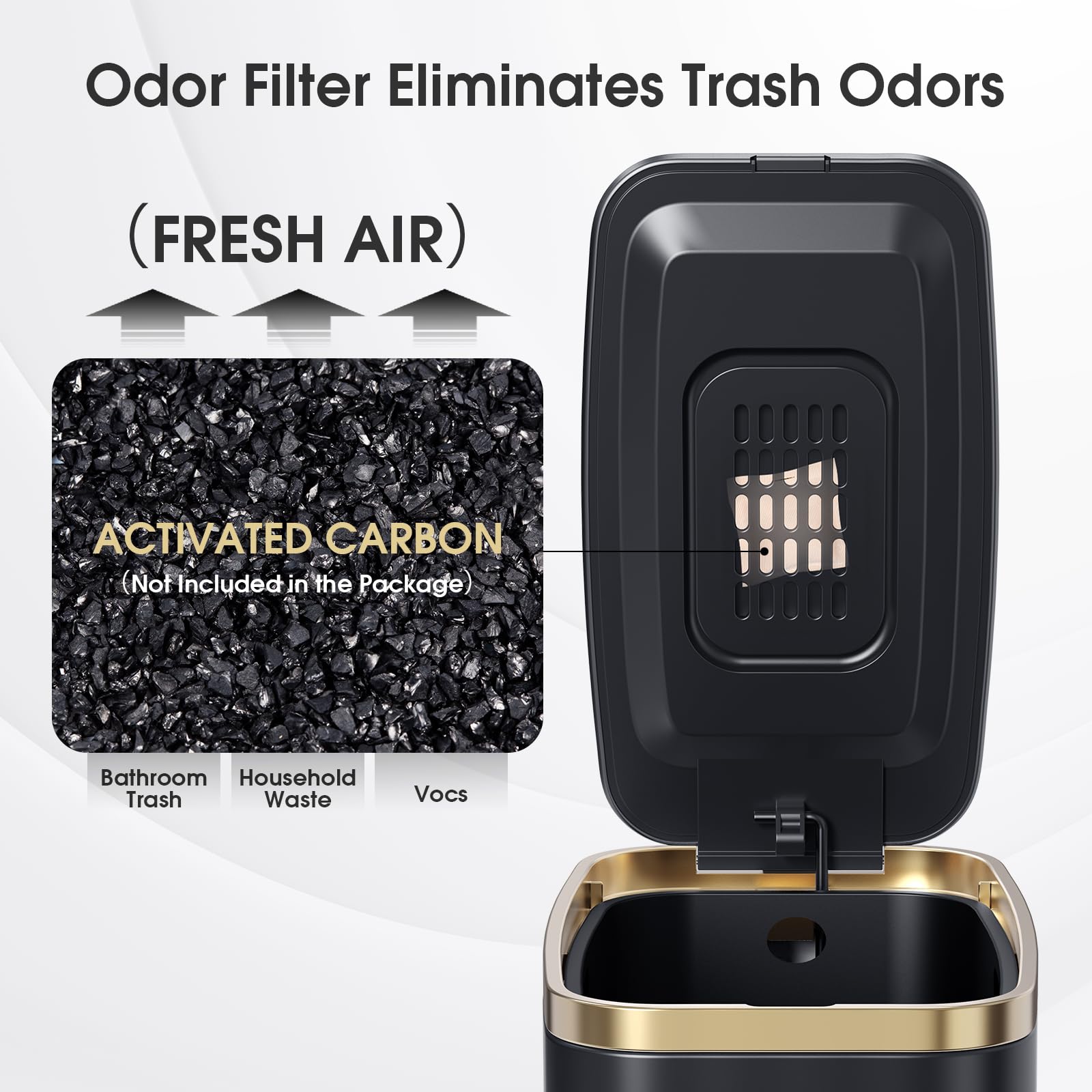Small Bathroom Trash Can with Lid Soft Close