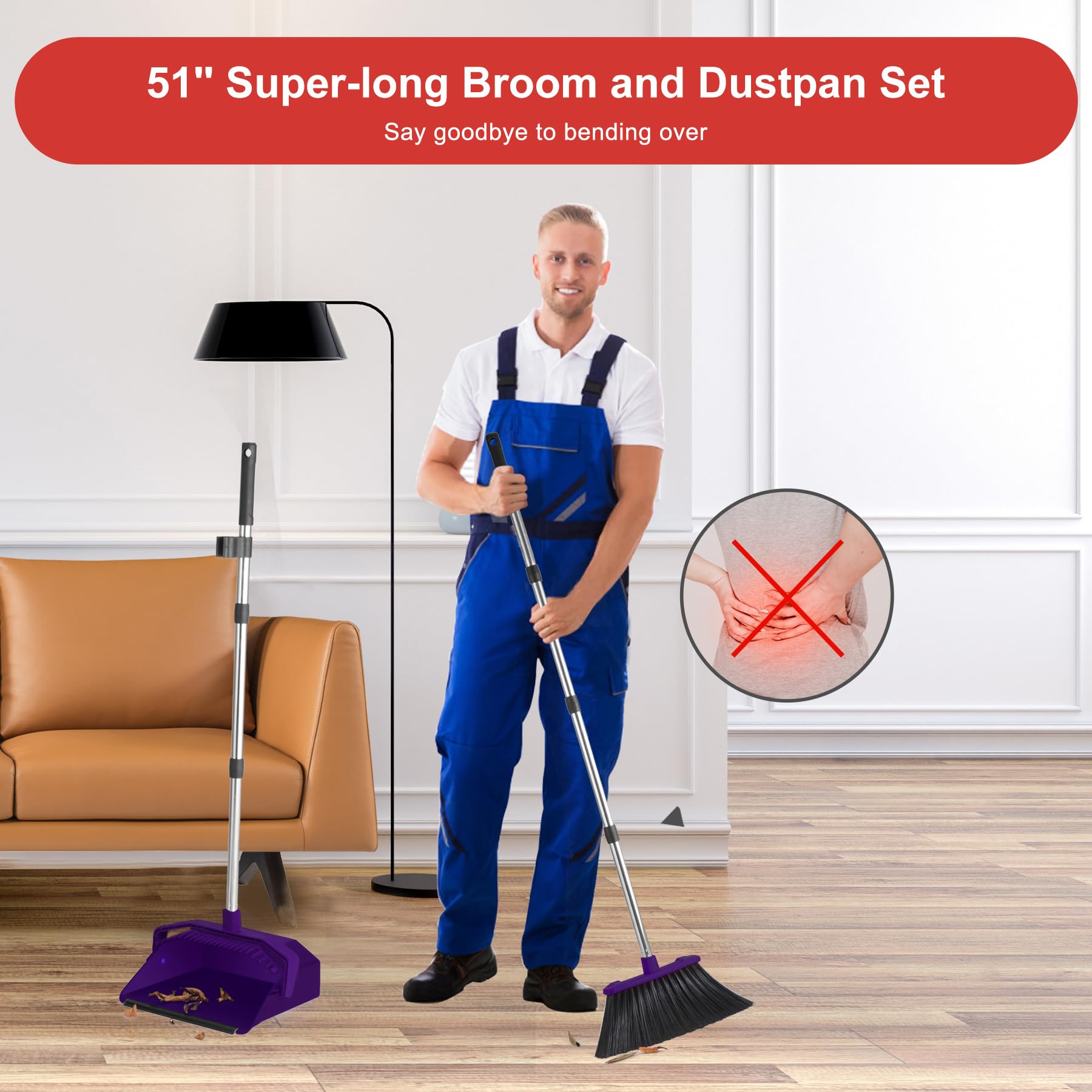 Broom and Dustpan Set for Home