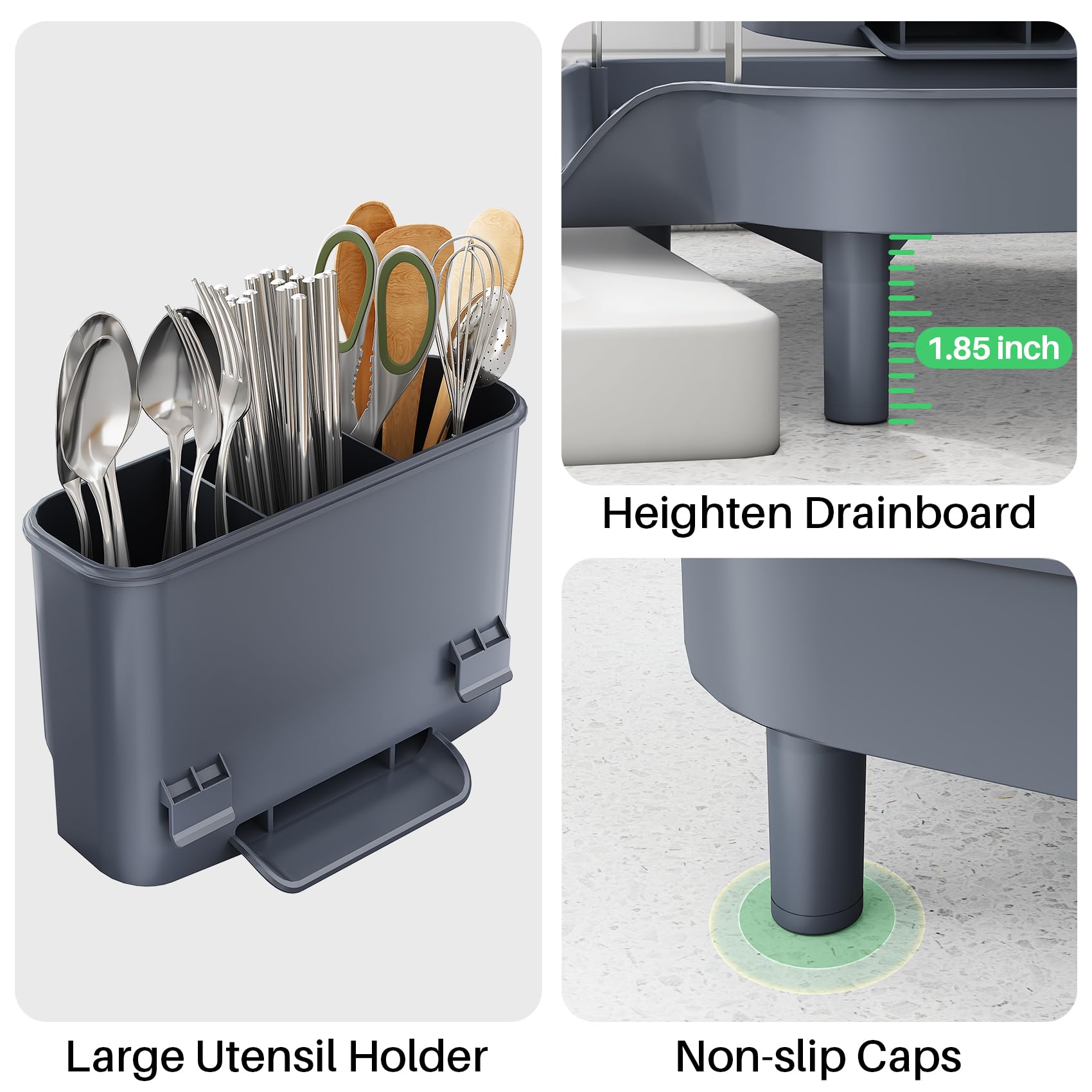 Expandable Dish Drying Rack for Small Kitchen Counter