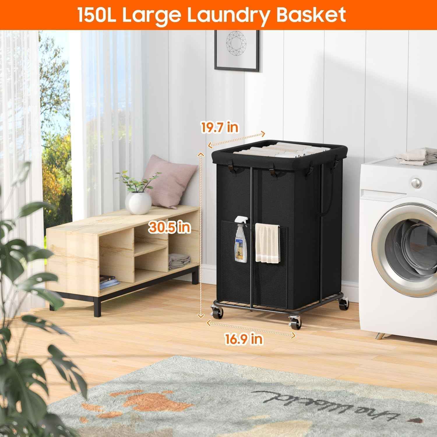 Laundry Hamper with Wheels (99.68 Ounce)