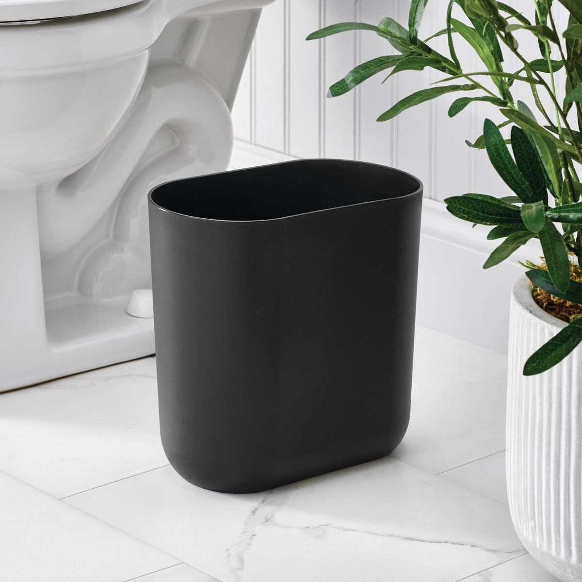Small Slim Plastic Bathroom Trash Can (2 Count)