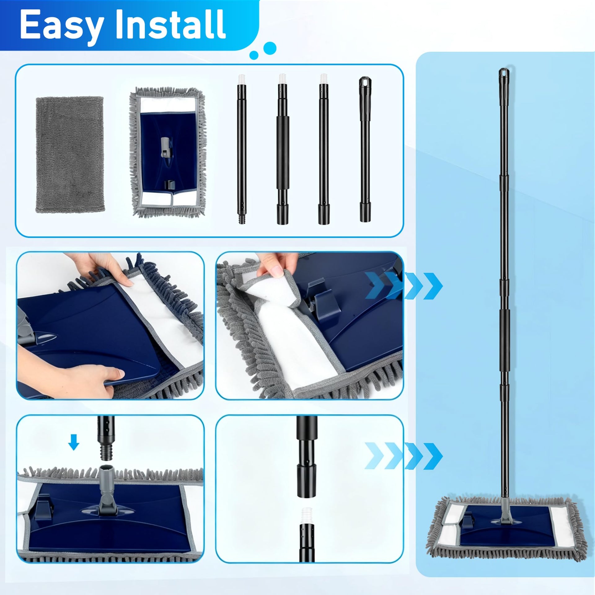 Wall Cleaner Mop with Long Handle (2 Count)