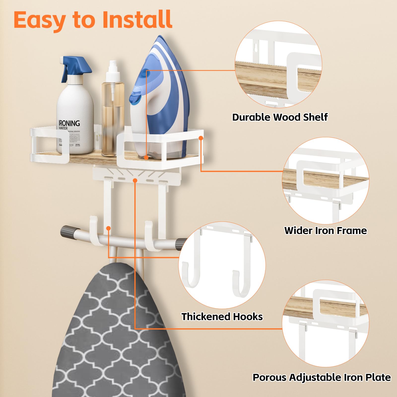 Ironing Board Hanger Wall Mount